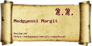 Medgyessi Margit névjegykártya
